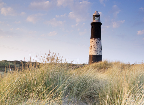 The Spurn lighthouse on a summers evening. Photo by VisitBritain Lee Beel