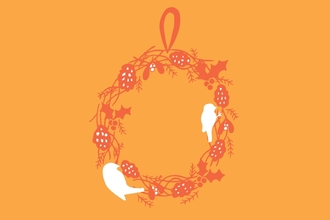 Bird wreath illustration