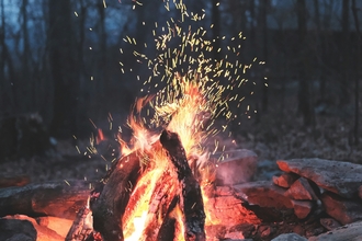 Campfire at night