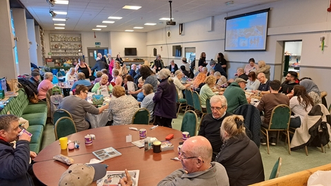 A group of people in a room