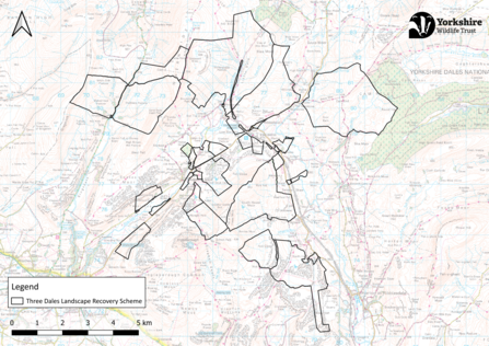 A map of the Three Dales project area