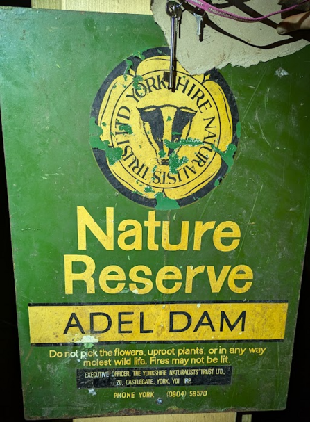 Old sign for the Adel Dam reserve