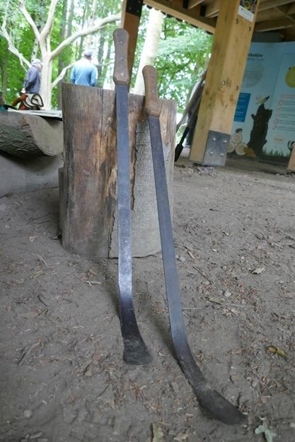 Old style Victorian tools - garden slashers - at Adel Dam reserve