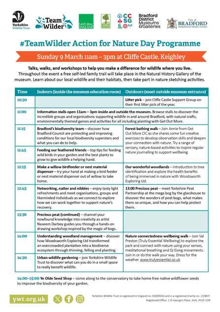 Team Wilder - Action for Nature Day - Cliffe Castle - March 2025