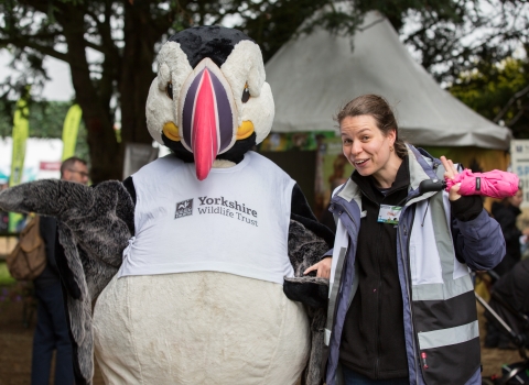 YWT colleague and giant puffin