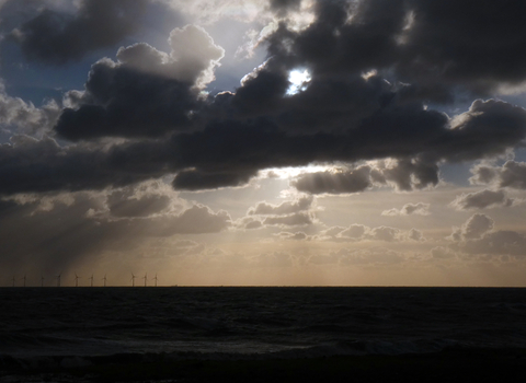 Dark morning clouds over the North Sea